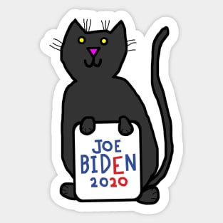 Cute Cat with Joe Biden 2020 Sign Sticker